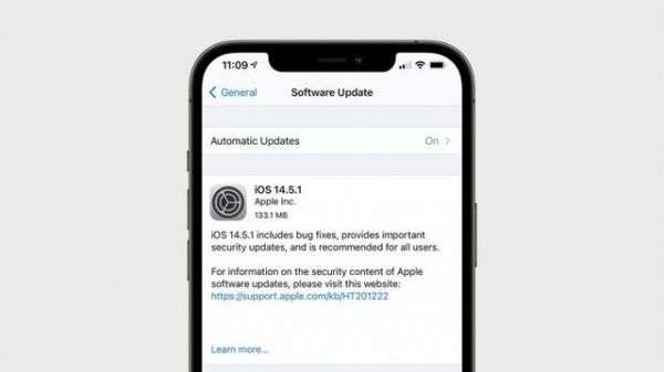 苹果发布iOS 14.5.1：修复“允许App请求追踪”变灰问题停止对iOS 14.4.2签名验证